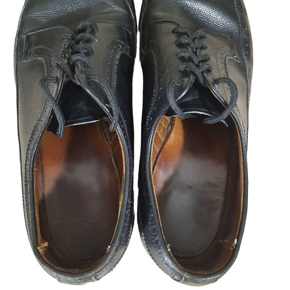 Allen Edmonds Macneil Mens Dress Shoes 11.5B Black Leather Derby Oxford Wingtip - Picture 5 of 9